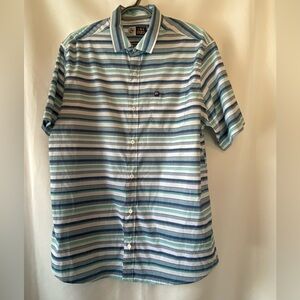 Ben Hogan Men's Button Up Short Sleeve Oxford Golf Shirt Large Coastal Blokecore